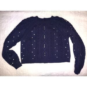 Cableknit sweaters with gorgeous rhinestone detailing!